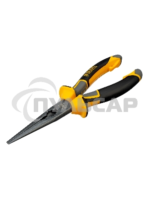 Длинногубцы прямые Denzel 205 мм, трехкомпонентные рукоятки