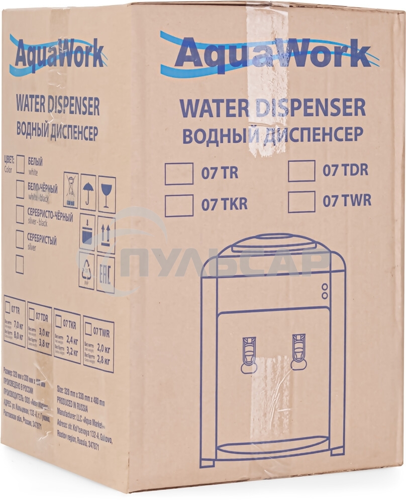 Кулер Aqua Work 0.7-TKR настольный белый/черный