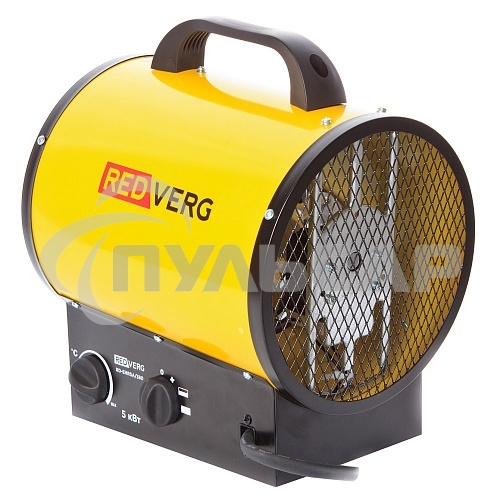 Тепловая пушка электрическая RedVerg RD-EHR5A/380 5000Вт желтый/черный