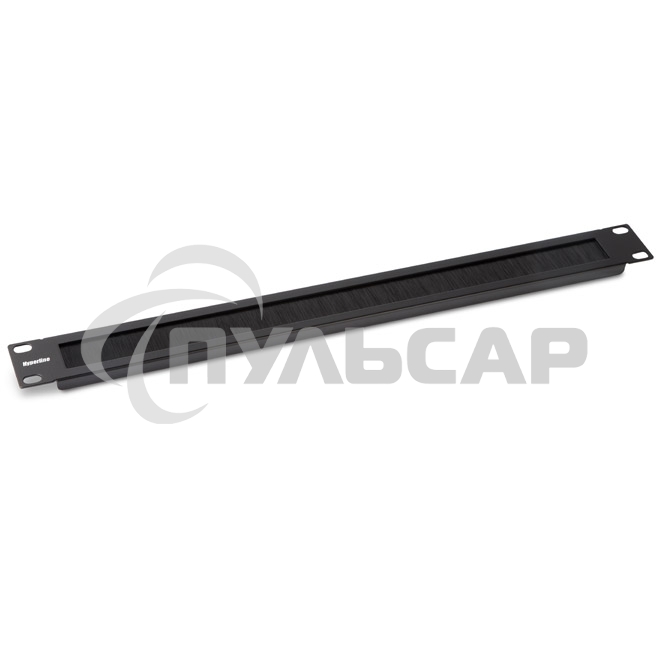 Фальш-панель на 1U Hyperline BPB19-1U-RAL9004 (BPB19-1U-RAL9005) с щеточным вводом, черный (RAL 9004/RAL 9005)