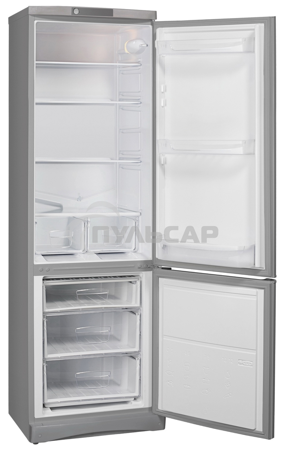 Холодильник Indesit ES 18 GA серебристый двухкамерный 233/85л морозилка снизу