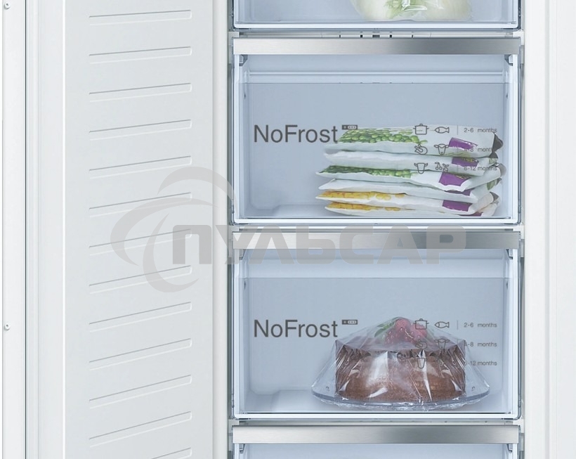 Встраиваемый морозильный шкаф Bosch GIN81AEF0U, белый, 212л, 5 ящиков