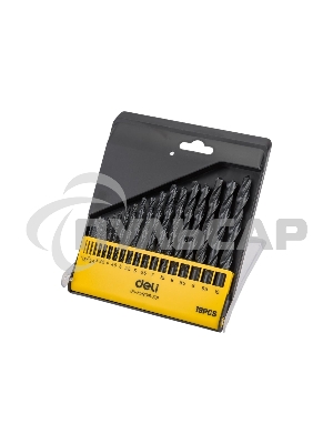 Набор ручного инструмента Deli Набор сверл по металлу HSS (1-10мм, 19 шт) Deli DH-MHZ019-ED1 пластиковый кейс