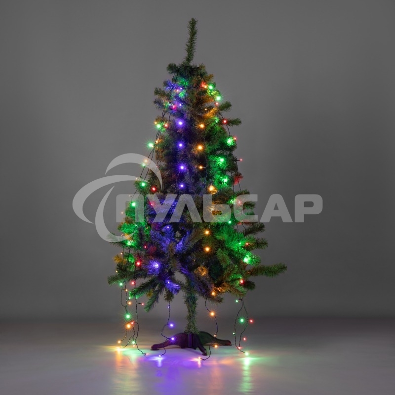 Гирлянда светод. Funray Дождик, SE-RAIN-200M, 10н по 2м, 200LED, мульти(4цв.), контр, зел.шн 1,5м,