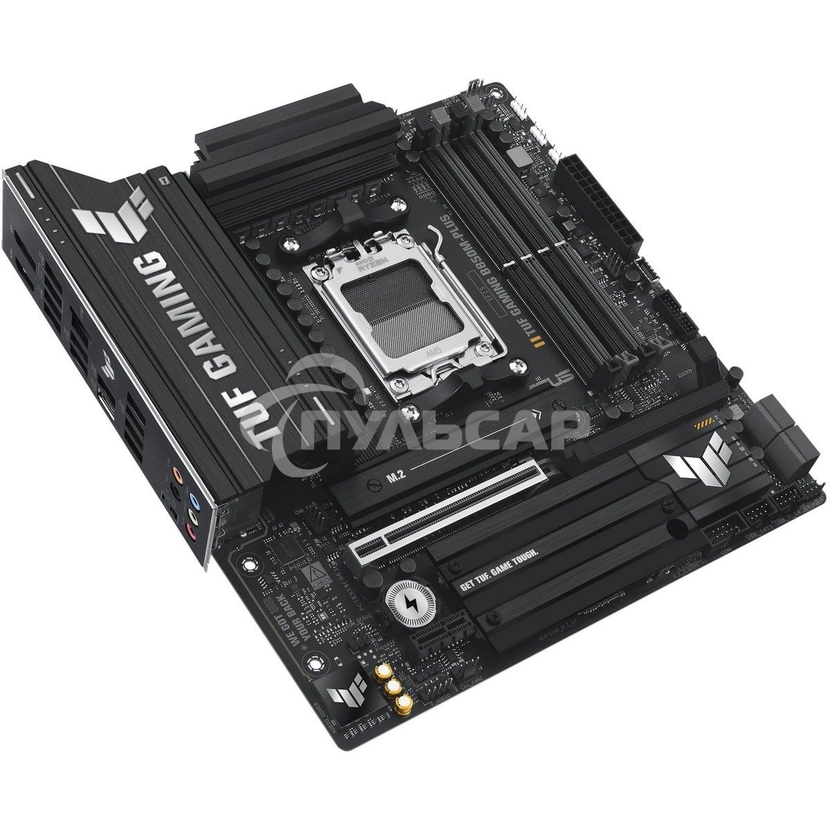 Материнская плата ASUS TUF Gaming B850M-Plus, AM5, AMD B850, 4xDDR5, 4xSATA, 3xM.2, 1xPCIe 5.0 x16, 1xPCIe 4.0 x4, 1xPCIe x1, 1xDP, 1xHDMI, 1x2.5Gb LAN, 4xUSB 2.0, 4xUSB 3.2 Gen 1, 3xUSB 3.2 Gen 2, 1xUSB-C, 3x3.5 мм, 7.1, mATX
