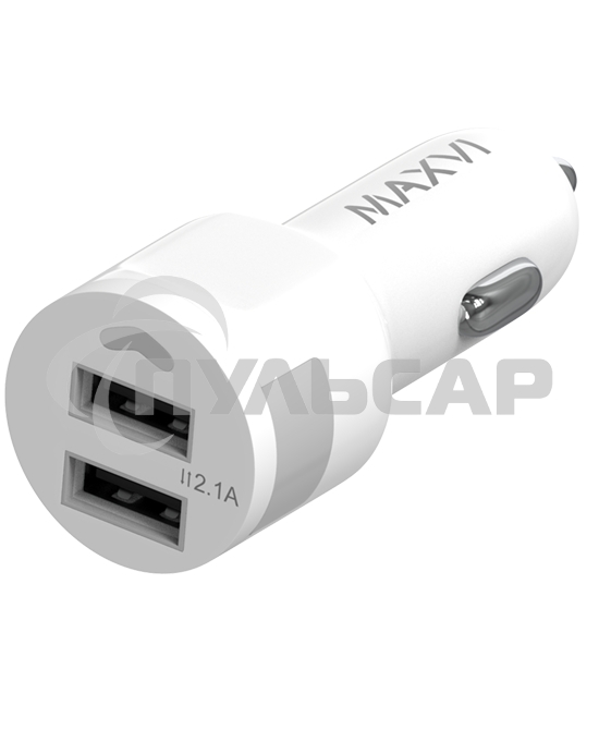 Автомобильное зарядное устройство Maxvi CCM-212 Plus M white 2.1A