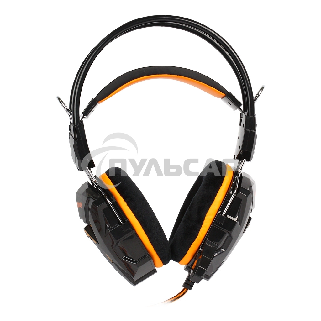 Игровая гарнитура RUSH COBRA, динамики 40мм, велюровые амбушюры, черный/оранжевый (SBHG-1100)