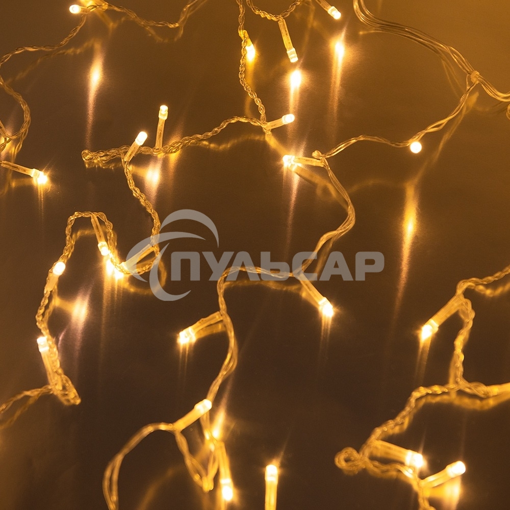 Гирлянда светод. Funray Занавес CL-200WW, 2,1*1,5м, 200LED,тепл.белый, прозрачный шн. 1,5м,220в, IP20