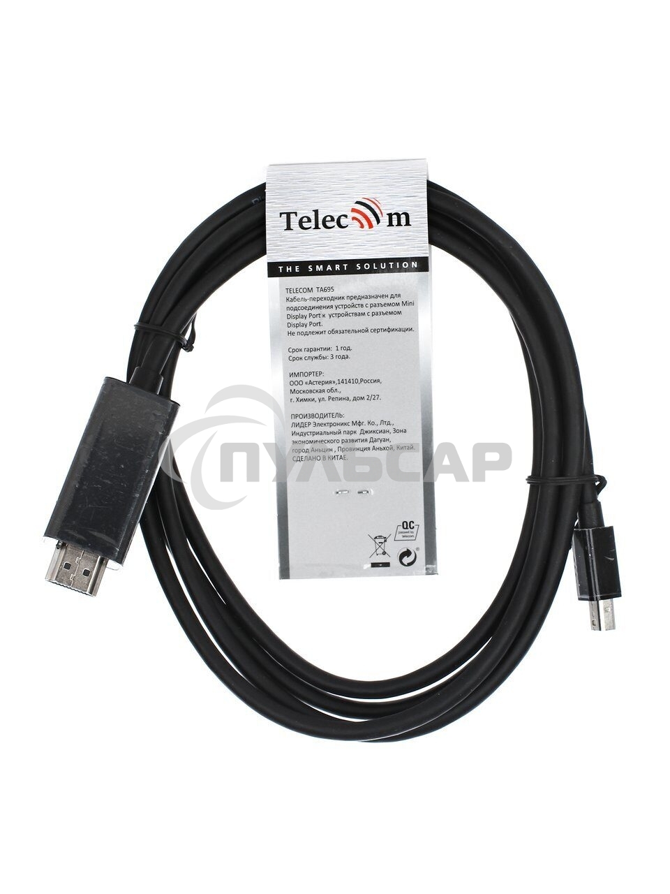 Кабель-переходник Mini DisplayPort M => HDMI M 1.8m Telecom (TA695-1.8m)