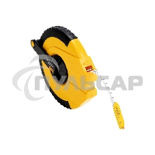 Мерная лента Deli DL9850ZY 50м x 14.5мм Ударопрочный корпус. Основной класс точности. Метрическое полотно из стекловолокна и ПВХ.