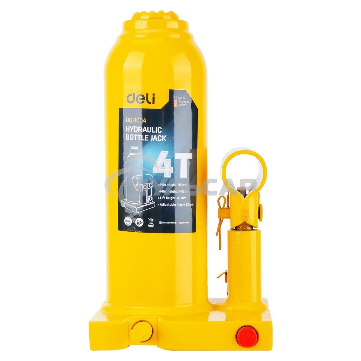 Домкрат бутылочный гидравлический Deli DQ71004 макс.грузоподъемность 4 т