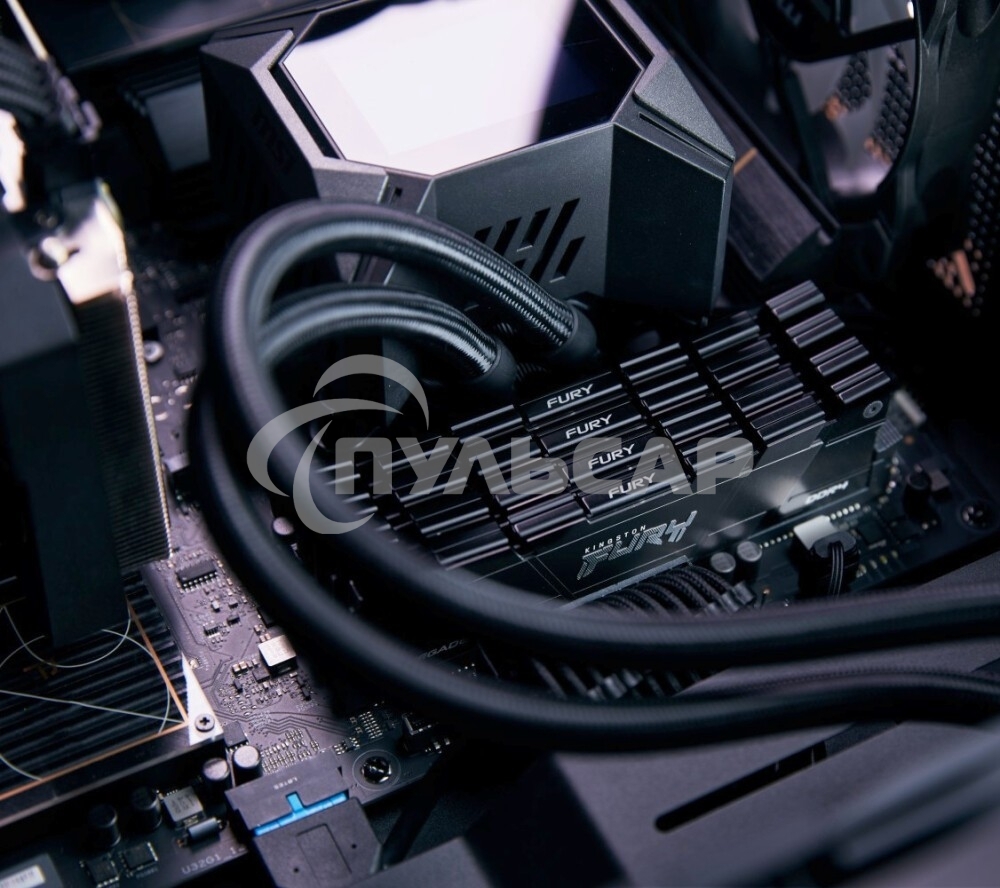 Оперативная память Kingston Fury Renegade, DDR4, 16Gb (2x8Gb), 3200MHz, CL16, DIMM, с радиатором, серый/черный