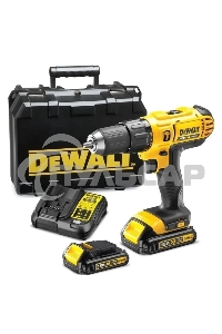 Дрель-шуруповерт DeWalt DCD778S2T-QW, Аккумуляторная, 18В, 2 АКБ, Ударная, Кейс