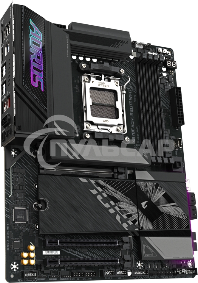 Материнская плата Gigabyte X870E AORUS ELITE WIFI7, AM5, AMD X870E, 4xDDR5, 4xSATA, 4xM.2, 1xPCI-E 5.0 x16, 1xPCI-E 4.0 x4, 1xPCI-E 3.0 x4, 1xHDMI, 1x 2.5Gb LAN, 4xUSB-A 3.2 Gen 1, 2xUSB-A 3.2 Gen 2, 4xUSB-A 2.0, 2xUSB-C 4.0, 2x3.5 мм, 7.1, ATX