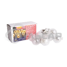 Гирлянда светод. Funray Лампы,SE-HL-1.810WW,2*АА,1.8м,10LED,10ламп,тепл.бел,прозрачный провод