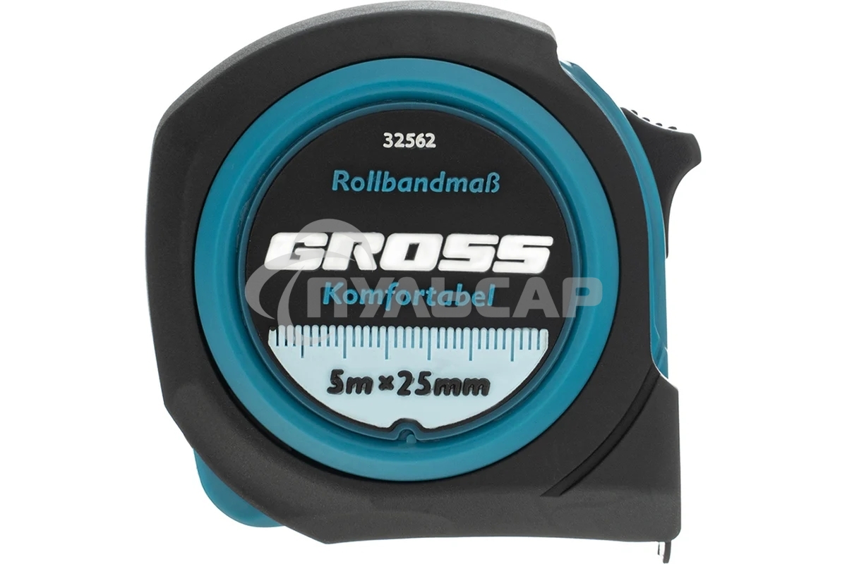 Рулетка Komfortabel, 5 м х 25 мм, обрезиненный корпус Gross