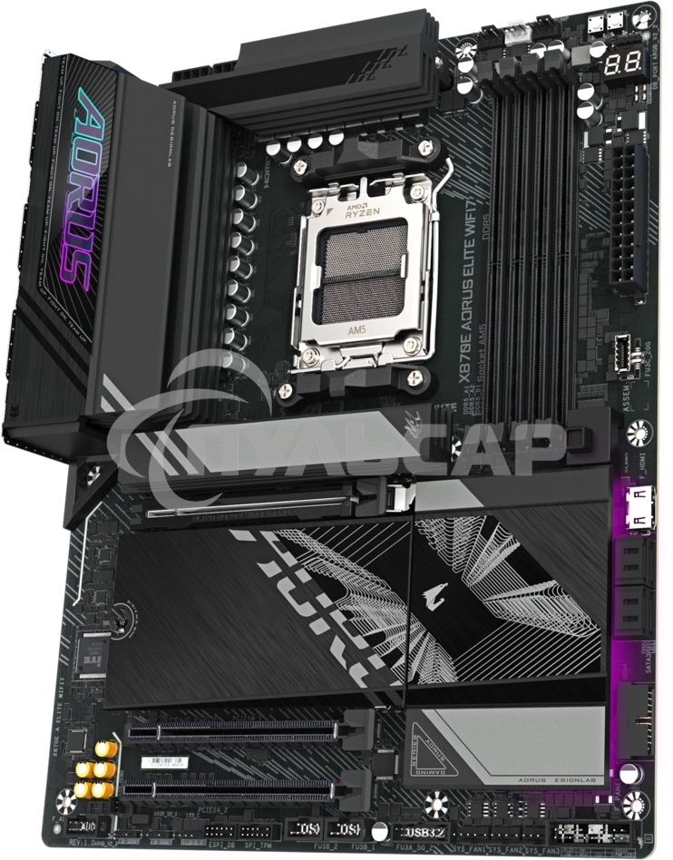 Материнская плата Gigabyte X870E AORUS ELITE WIFI7, AM5, AMD X870E, 4xDDR5, 4xSATA, 4xM.2, 1xPCI-E 5.0 x16, 1xPCI-E 4.0 x4, 1xPCI-E 3.0 x4, 1xHDMI, 1x 2.5Gb LAN, 4xUSB-A 3.2 Gen 1, 2xUSB-A 3.2 Gen 2, 4xUSB-A 2.0, 2xUSB-C 4.0, 2x3.5 мм, 7.1, ATX