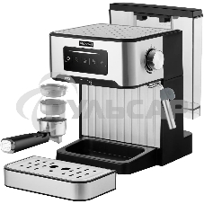 Кофеварка рожковая Rondell RDE-1106 серебристый, исп. кофе - молотый, 1.6 л, 850 Вт, 20 бар