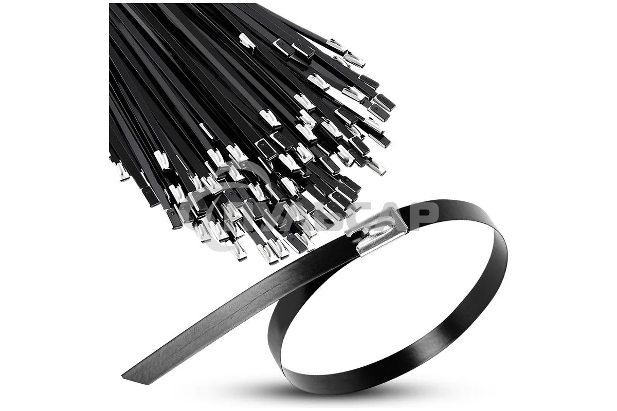 Хомут кабельный 4.6х200 сталь AISI 304 с покрытием (уп.100шт) TOKOV ELECTRIC TKE-HM304-4.6-200-C/100