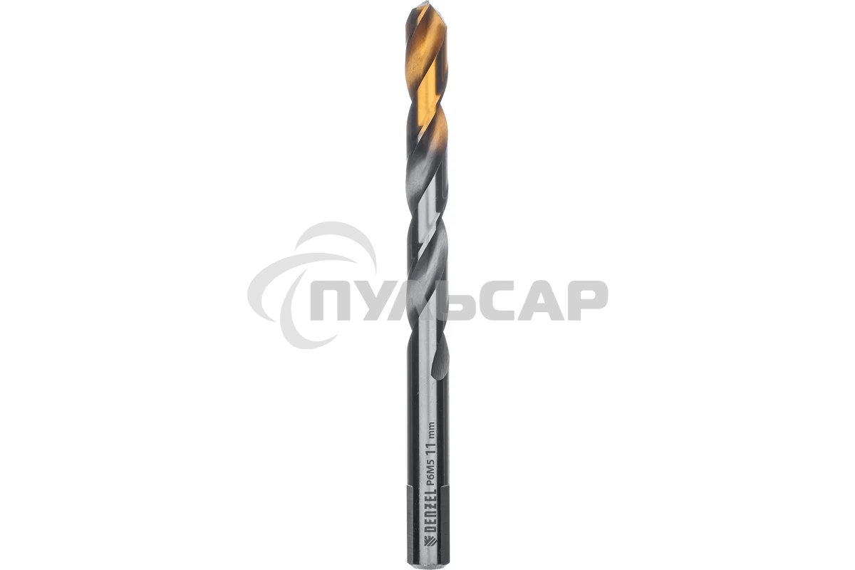 Сверло спиральное по металлу Denzel 11 x 142 мм, Р6М5, Golden Tip