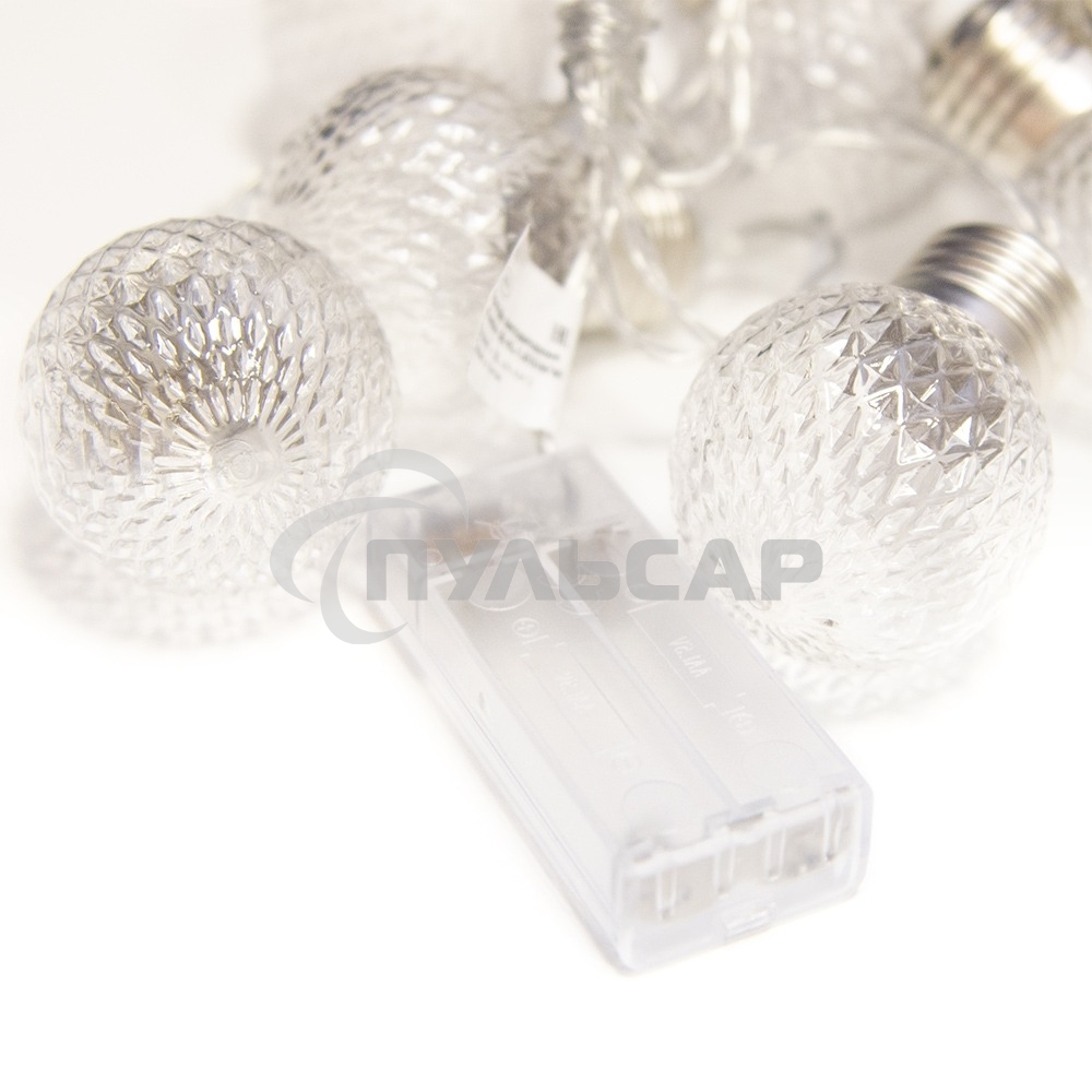 Гирлянда светод. Funray Лампы,SE-HL-1.810WW,2*АА,1.8м,10LED,10ламп,тепл.бел,прозрачный провод