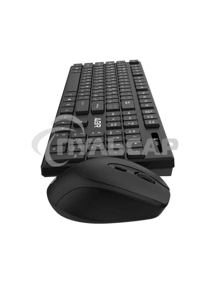Комплект клавиатура и мышь ABR KW814 черный, интерфейс USB, беспроводной, 2.4G, RU/EN