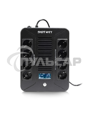 Источник бесперебойного питания SMARTWATT UPS SAFE PRO LCD 600 Line-interactive 600VA/360W Brick (Euro x8, USB, RJ11/RJ45 protection, LCD, 275x210x9