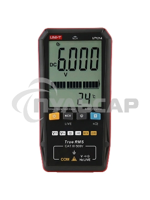 Супертонкий мультиметр UNI-T UT121A с большим экраном Испытание напряжения переменного/постоянного тока (600 В); Испытание на сопротивление (10 МОм); Двойной дисплей; обнаружение NCV; Обнаружение в реальном времени CATⅢ 600 В