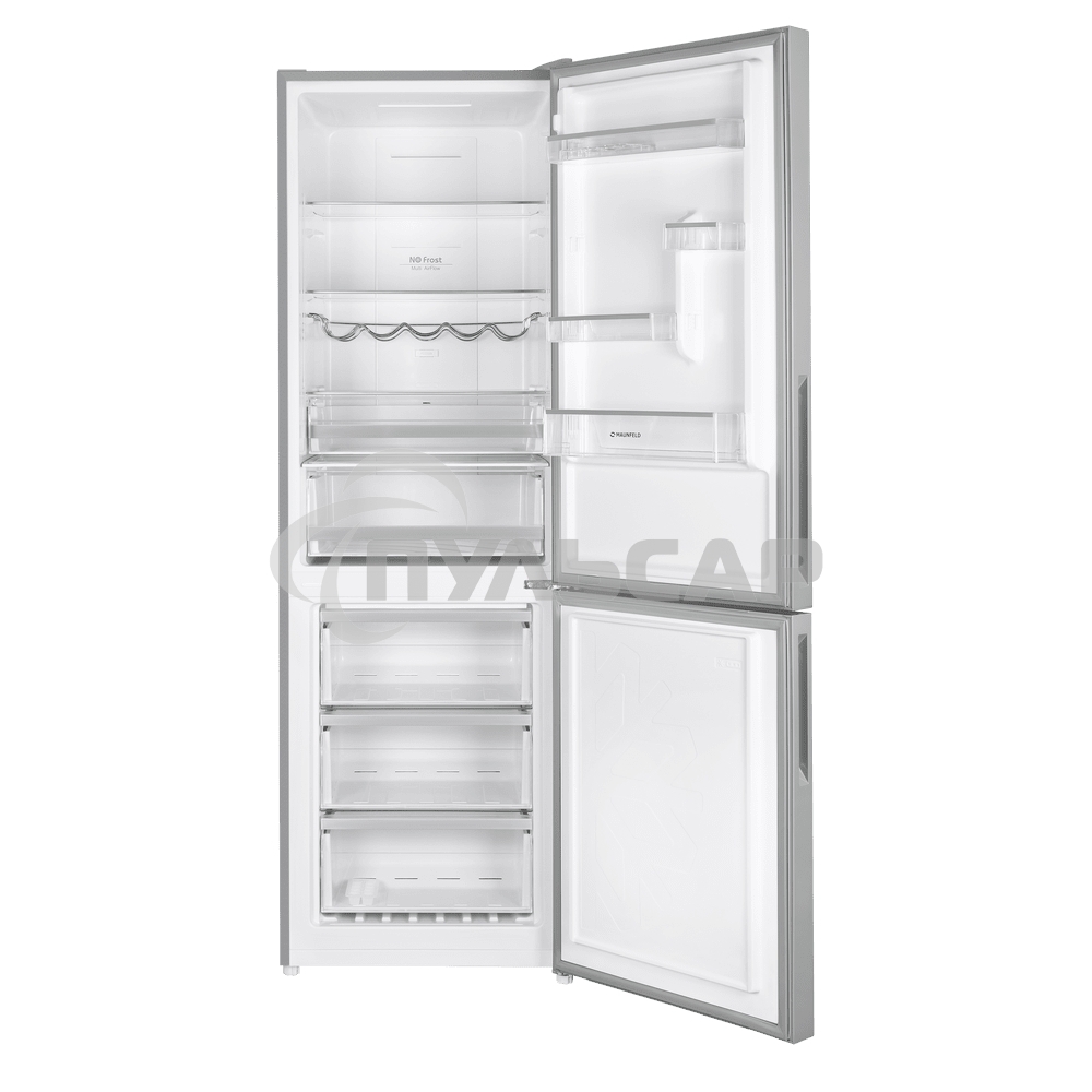 Холодильник Maunfeld MFF185NFS серый двухкамерный инвертор 240/100л морозилка снизу, No Frost