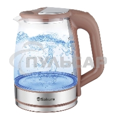 Чайник электрический Sakura SA-2722BR 2,2л,стекл,темный шоколад Чайник электрический Sakura SA-2722BR 2,2л,стекл,темный шоколад