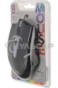 Мышь проводная Defender Hit MB-601 черный, 1200 dpi, USB, кнопки - 4