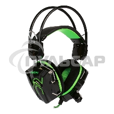 Игровая гарнитура RUSH COBRA, динамики 40мм, велюровые амбушюры, черный/зеленый (SBHG-1200)