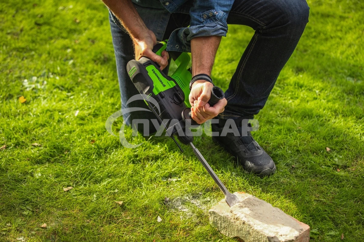 Перфоратор аккумуляторный бесщеточный GreenWorks GD24SDS2 2 ДЖ, 24V, c 1хАКБ 4 Ач и ЗУ в сумке (3803007UB)