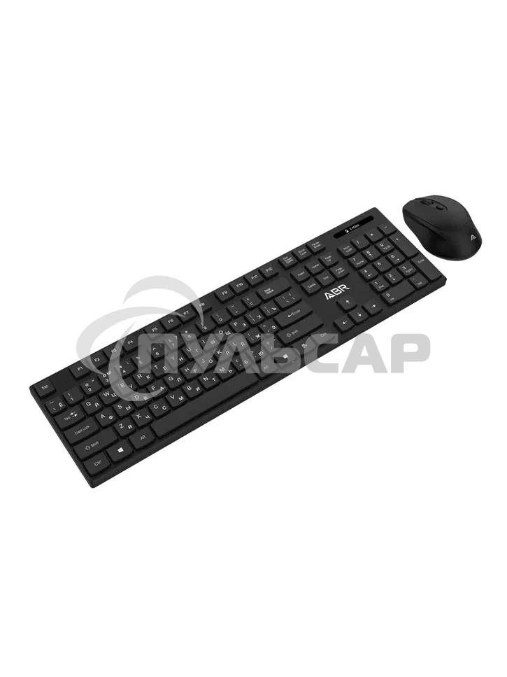 Комплект клавиатура и мышь ABR KW814 черный, интерфейс USB, беспроводной, 2.4G, RU/EN