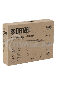 Конвектор Denzel XCE-1000 белый, 1000 Вт, 15 м2, термостат