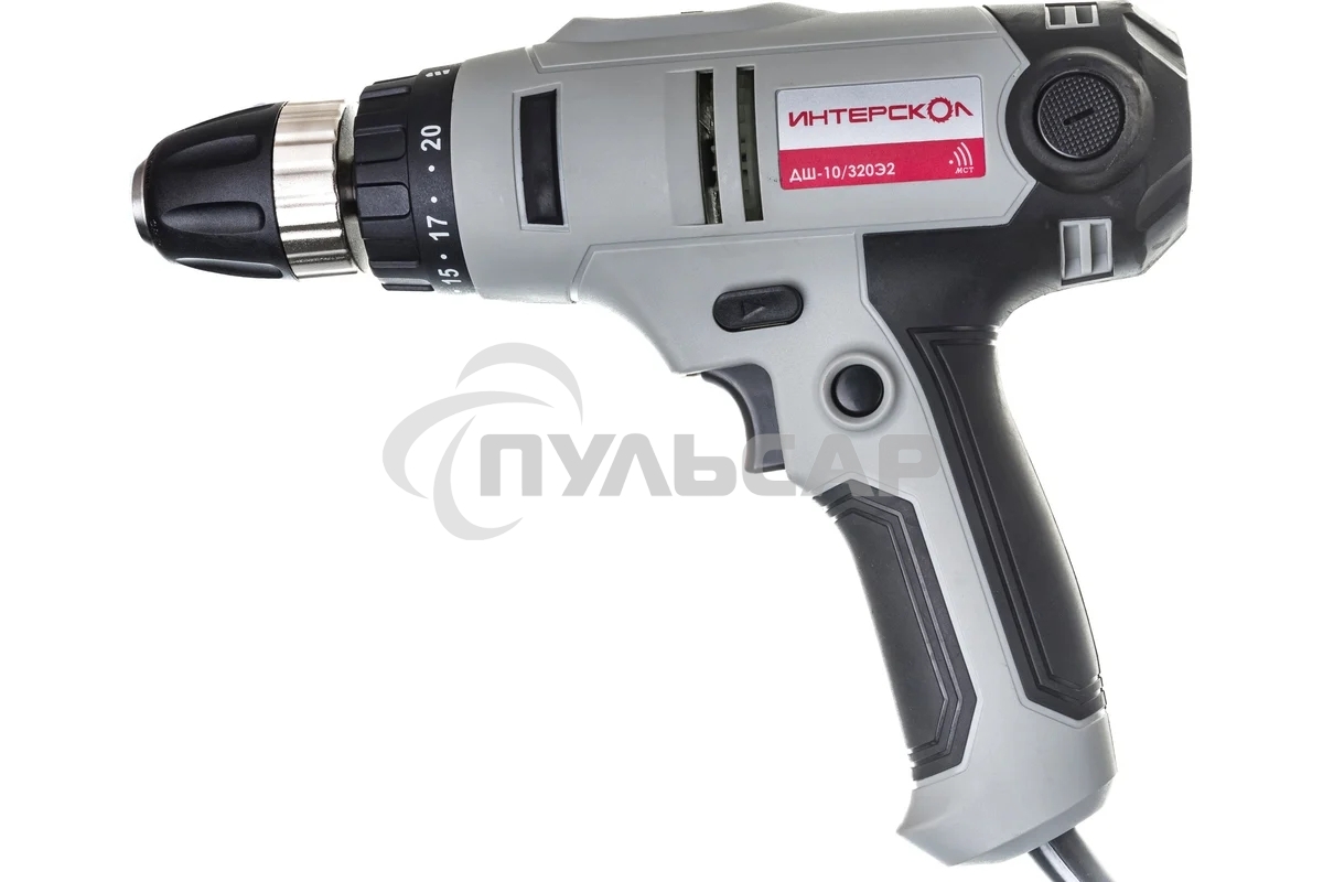 Дрель-шуруповерт ИНТЕРСКОЛ ДШ-10/320Э2, Сетевая, 320Вт