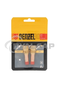 Держатель цанги Denzel с газовой линзой для электрода 2,4 мм, 2 шт