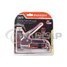 Степлер PATRIOT SPQ-111 3 в 1,скобы №140 4-14мм, скобы №28 10-12мм, гвозди №300, 600шт в комплекте