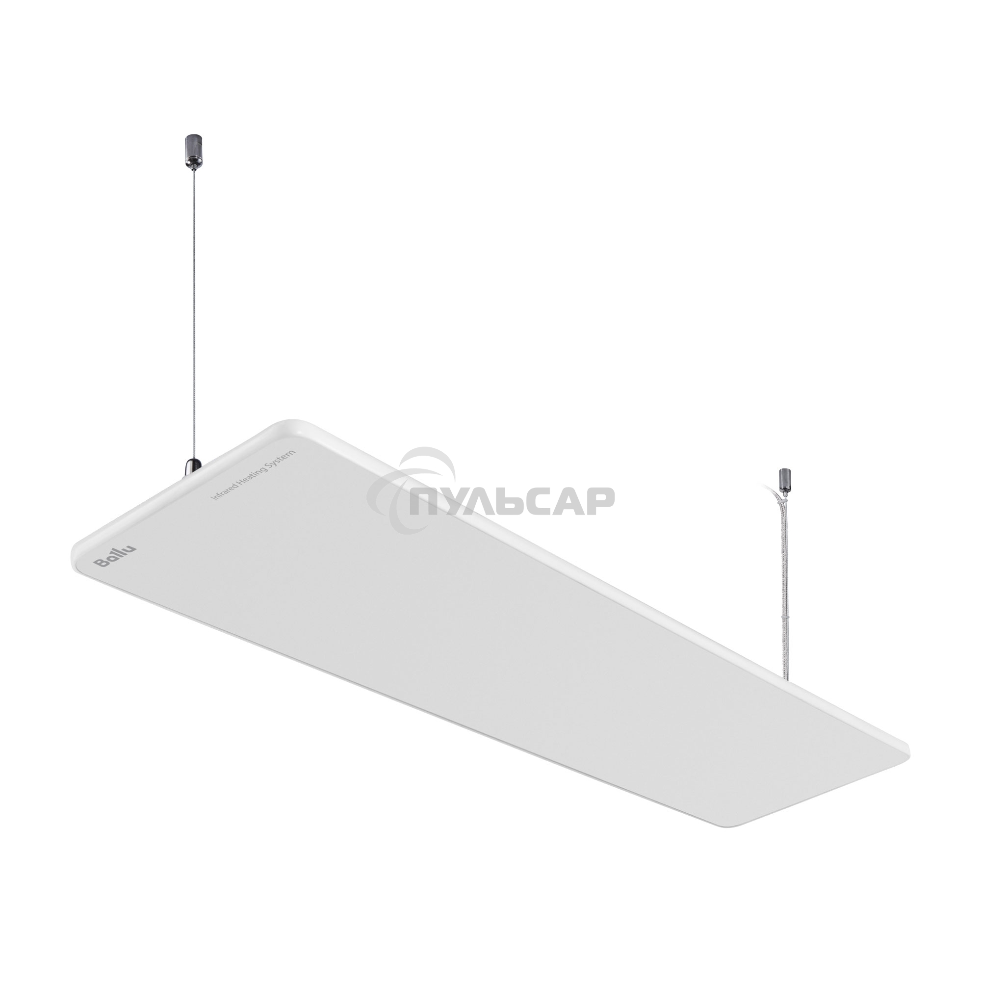 Комплект обогреватель инфракрасный Ballu BIH-GSW-1.3 + BMT-1 белый, 1300 Вт, 26 м2, термостат