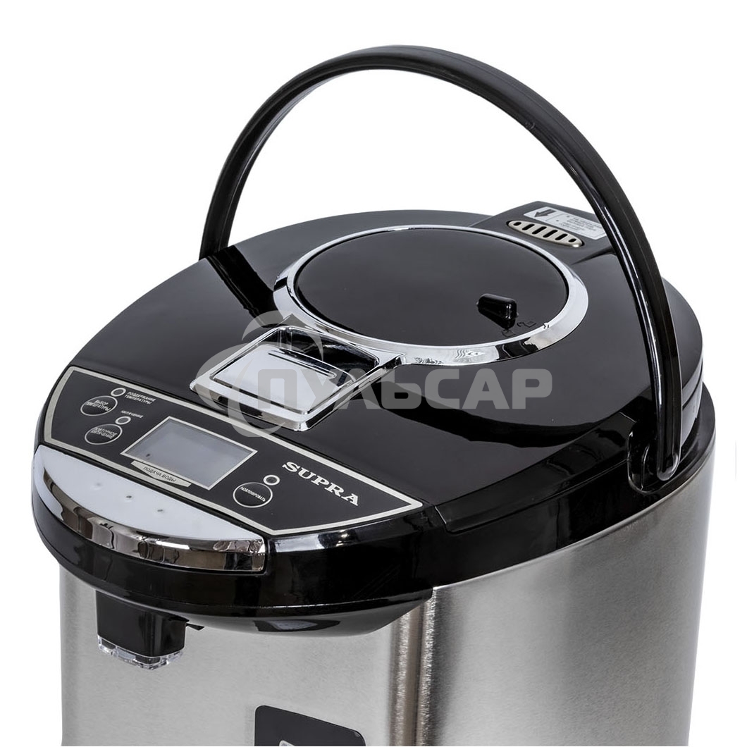 Термопот SUPRA TPS-7755 6 л, 850 Вт, серебристый с черным