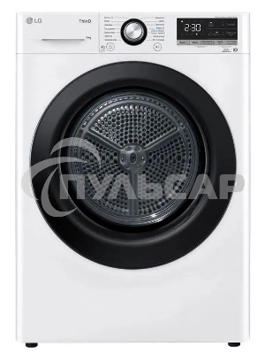Сушильная машина LG DC90V3V6W белый, 9 кг, сушка - тепловой насос, программ - 14, 60 x 85 x 66 см