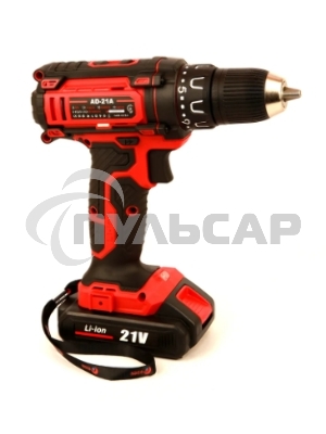 Дрель-шуруповерт Edon AD-21A, Аккумуляторная, 21В, 2 АКБ, Кейс