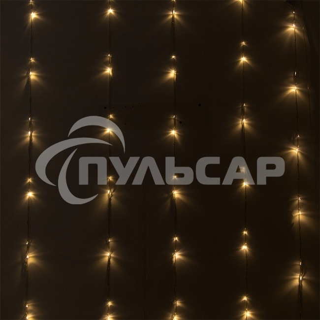 Гирлянда светод. Funray Занавес CL-320WW, 3*2,5м,320LED,тепл.белый,прозрачный шн. 2,5м,220в,IP20,контр