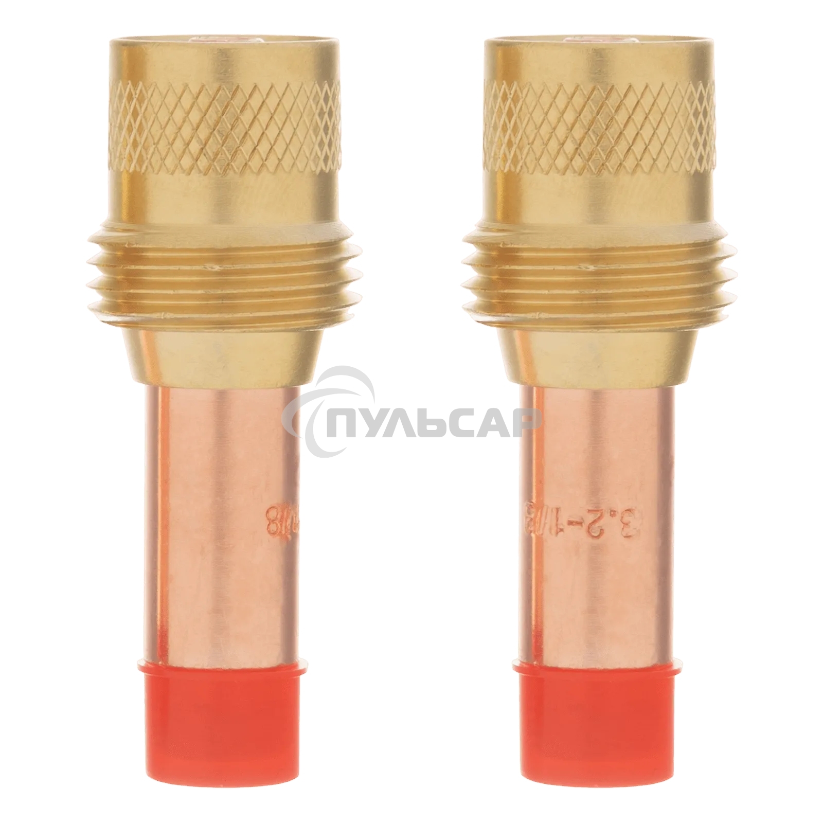 Держатель цанги Denzel с газовой линзой для электрода 2,4 мм, 2 шт