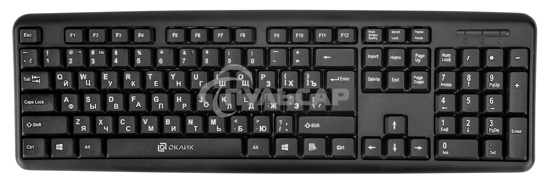 Клавиатура проводная Oklick 180M, PS/2, черный