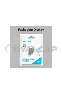 Картридер Vention OTG USB 2.0 CM / MicroSD - Серый