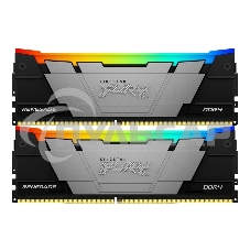 Оперативная память Kingston Fury Renegade, DDR4, 32Gb (2x16Gb), 3200MHz, CL16, DIMM, с радиатором, RGB, серебристый/черный