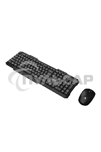 Комплект клавиатура и мышь ABR KW807 черный, интерфейс USB, беспроводной, 2.4G, RU/EN