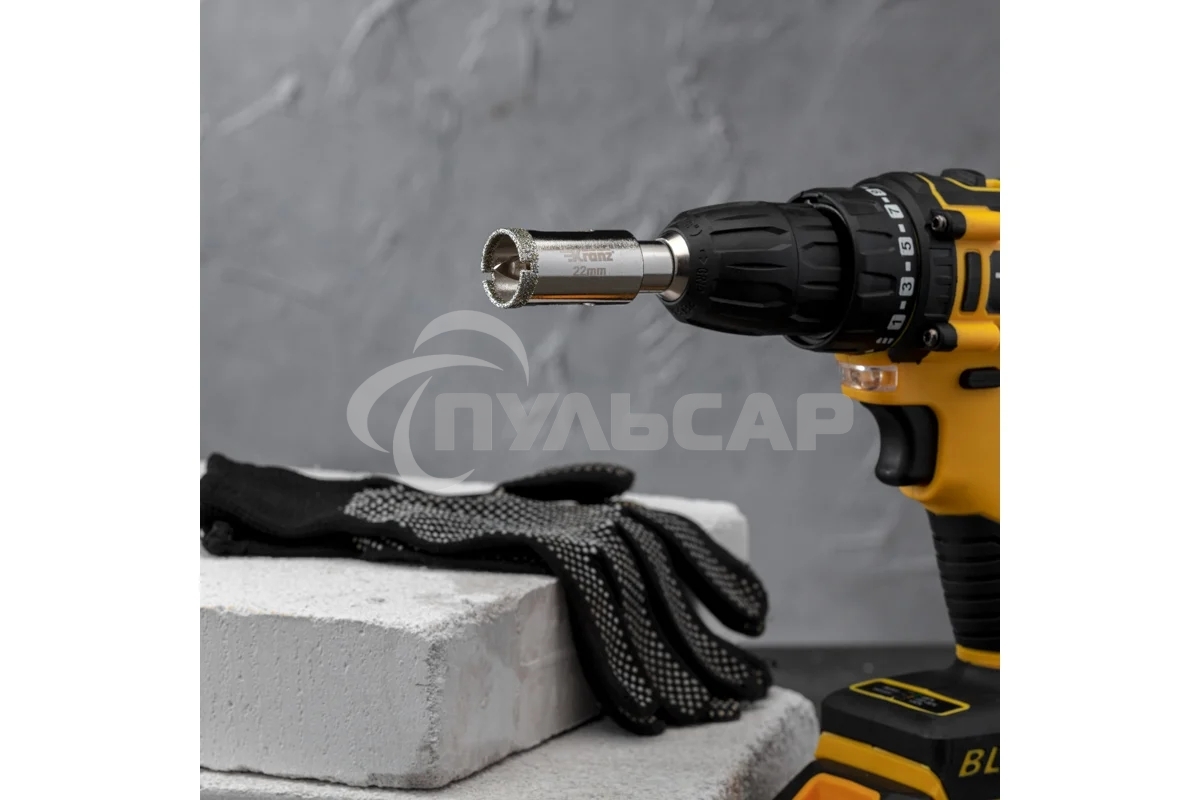 Коронка алмазная KRANZ 22 мм с центровочным сверлом