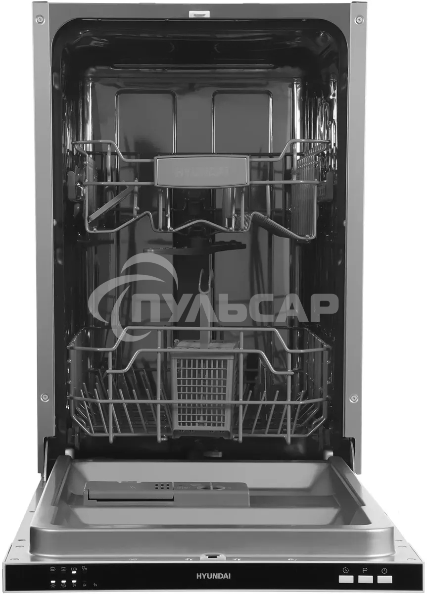 Встраиваемая посудомоечная машина Hyundai HBD 441, черный, 44.8 см, 9 компл., 49 дБ, класс A++